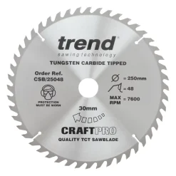 Trend CraftPo CSB/25048 Wood Circular Saw Blade 250 X 30mm 48T