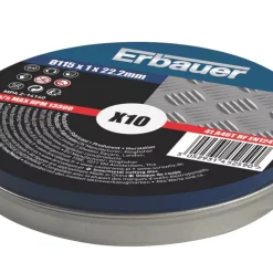 Erbauer Stainless Steel Cutting Discs 4 1/2" (115mm) X 1 X 22.2mm 10 Pack