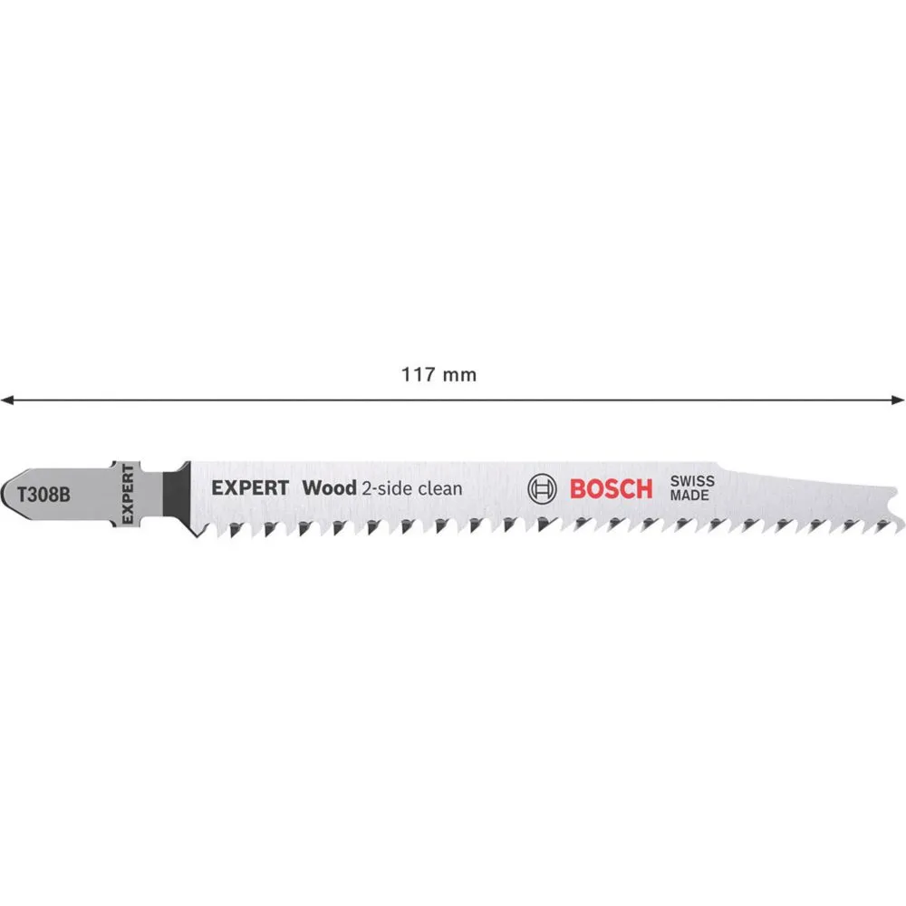 Bosch Expert T 308 B Wood 2-Side Jigsaw Blades 117mm 5 Pack 6 Bosch Expert T 308 B Wood 2-Side Jigsaw Blades 117mm 5 Pack - Image 6