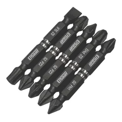 Erbauer 1/4" Hex Shank Mixed Double-Ended Impact Screwdriver Bit Set 5 Pcs
