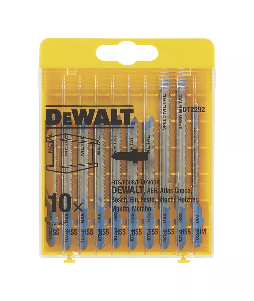 DeWalt DT2292-QZ Multi-Material Metal Jigsaw Blade Set 10 Pieces 2 DeWalt DT2292-QZ Multi-Material Metal Jigsaw Blade Set 10 Pieces - Image 2