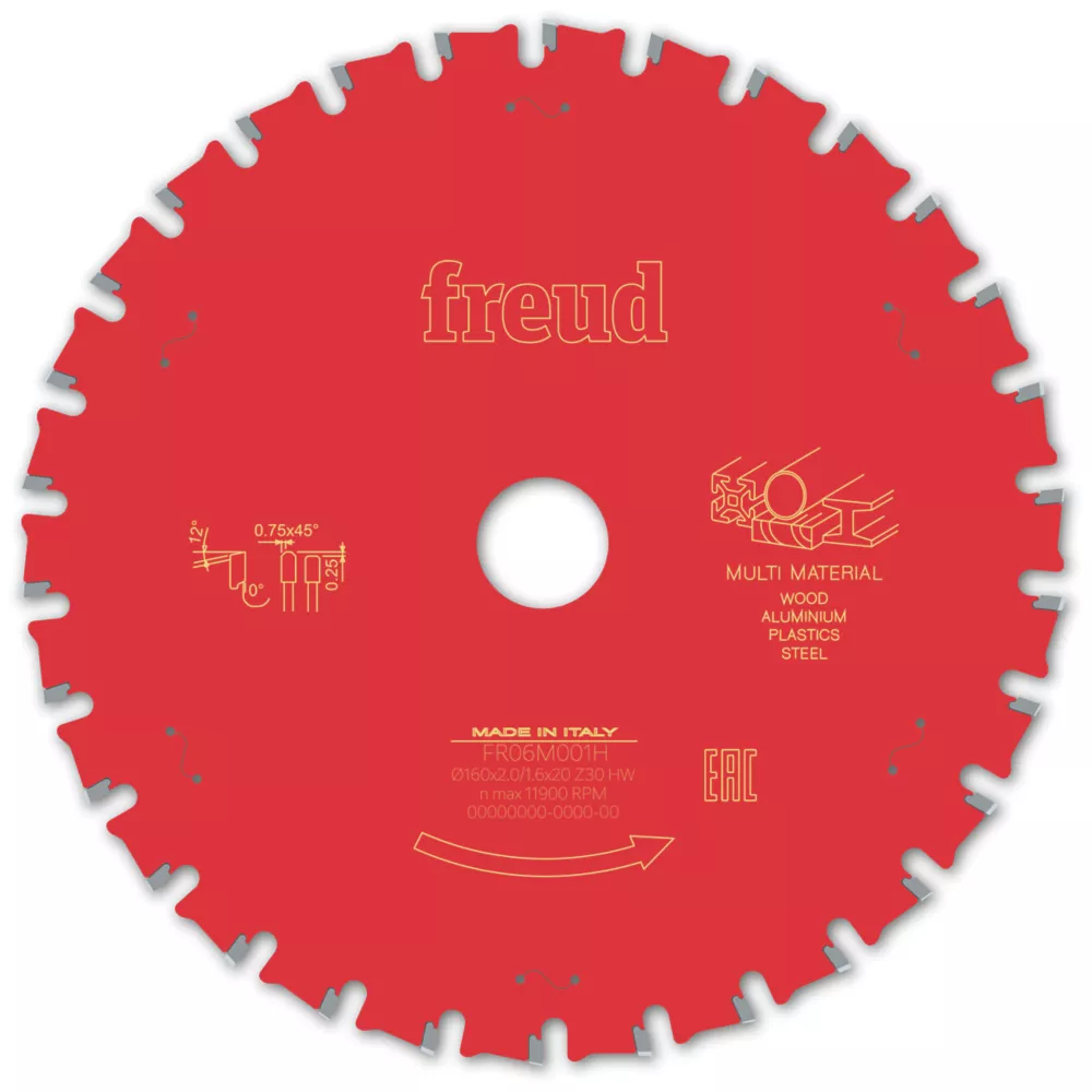 Freud F03FS10114 Multi-Material Circular Saw Blade 160 X 20mm 30T 1 Freud F03FS10114 Multi-Material Circular Saw Blade 160 X 20mm 30T