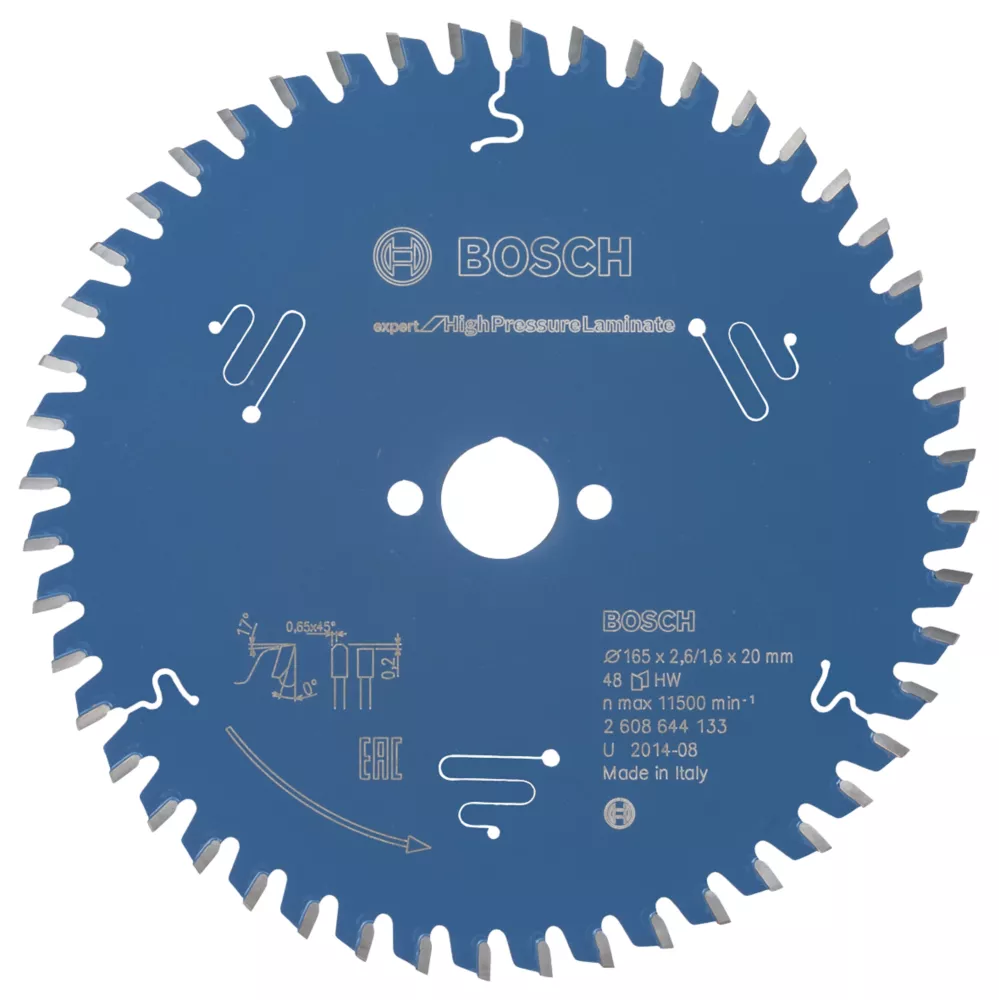 Bosch Expert High Pressure Laminate Circular Saw Blade 165 X 20mm 48T 1 Bosch Expert High Pressure Laminate Circular Saw Blade 165 X 20mm 48T