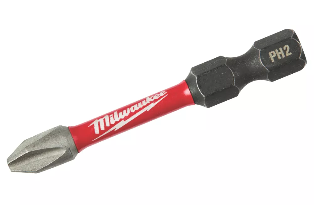 Milwaukee Shockwave 1/4" Straight Shank PH2 Screwdriver Bits 1 Milwaukee Shockwave 1/4" Straight Shank PH2 Screwdriver Bits