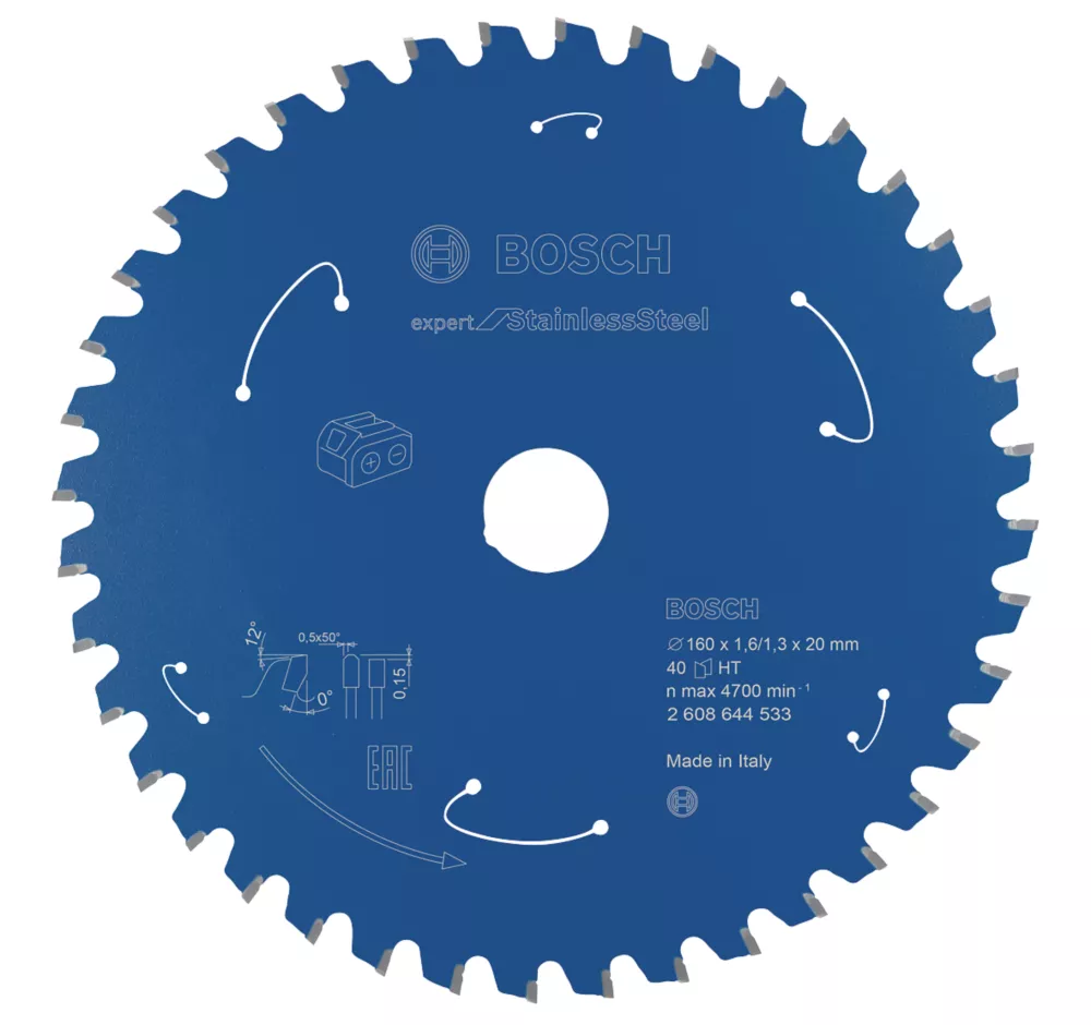 Bosch Expert Stainless Steel Circular Saw Blade 160 X 20mm 40T 1 Bosch Expert Stainless Steel Circular Saw Blade 160 X 20mm 40T