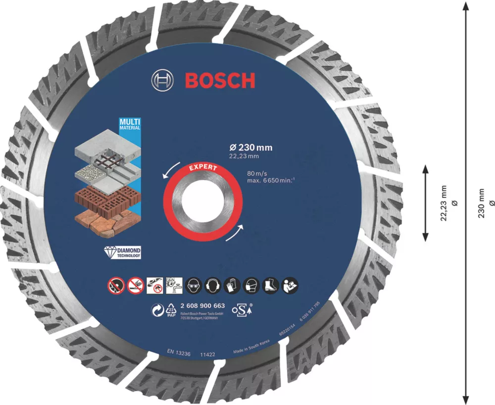 Bosch Expert Masonry Diamond Cutting Disc 230 X 22.33mm 5 Bosch Expert Masonry Diamond Cutting Disc 230 X 22.33mm - Image 5