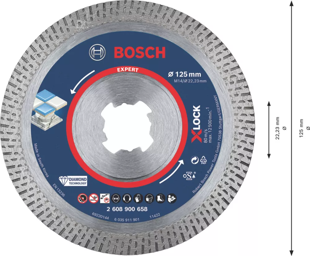 Bosch Expert X-Lock Masonry Diamond Cutting Disc 125mm 5 Bosch Expert X-Lock Masonry Diamond Cutting Disc 125mm - Image 5