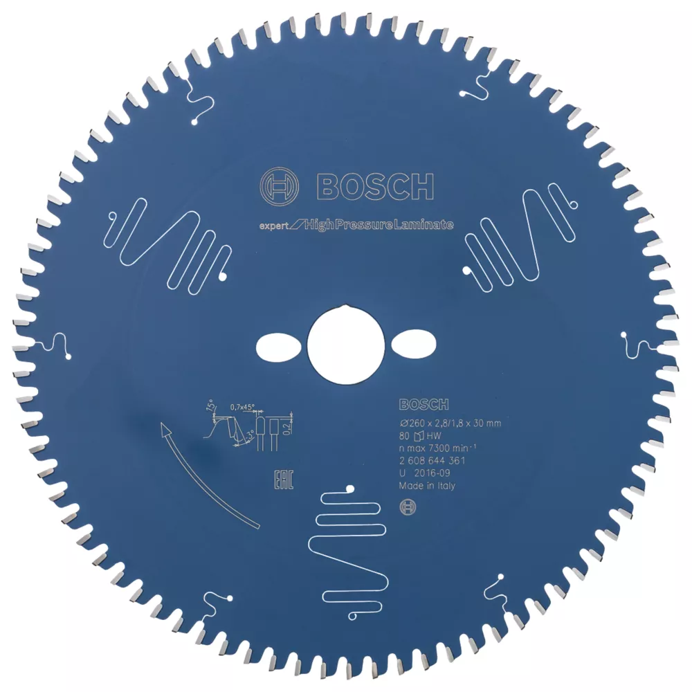 Bosch Expert High Pressure Laminate Circular Saw Blade 260 X 30mm 80T 1 Bosch Expert High Pressure Laminate Circular Saw Blade 260 X 30mm 80T