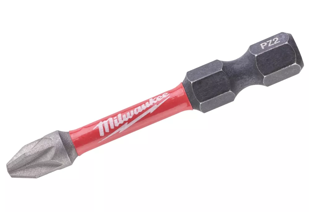 Milwaukee Shockwave 1/4" Straight Shank PZ2 Screwdriver Bits 1 Milwaukee Shockwave 1/4" Straight Shank PZ2 Screwdriver Bits