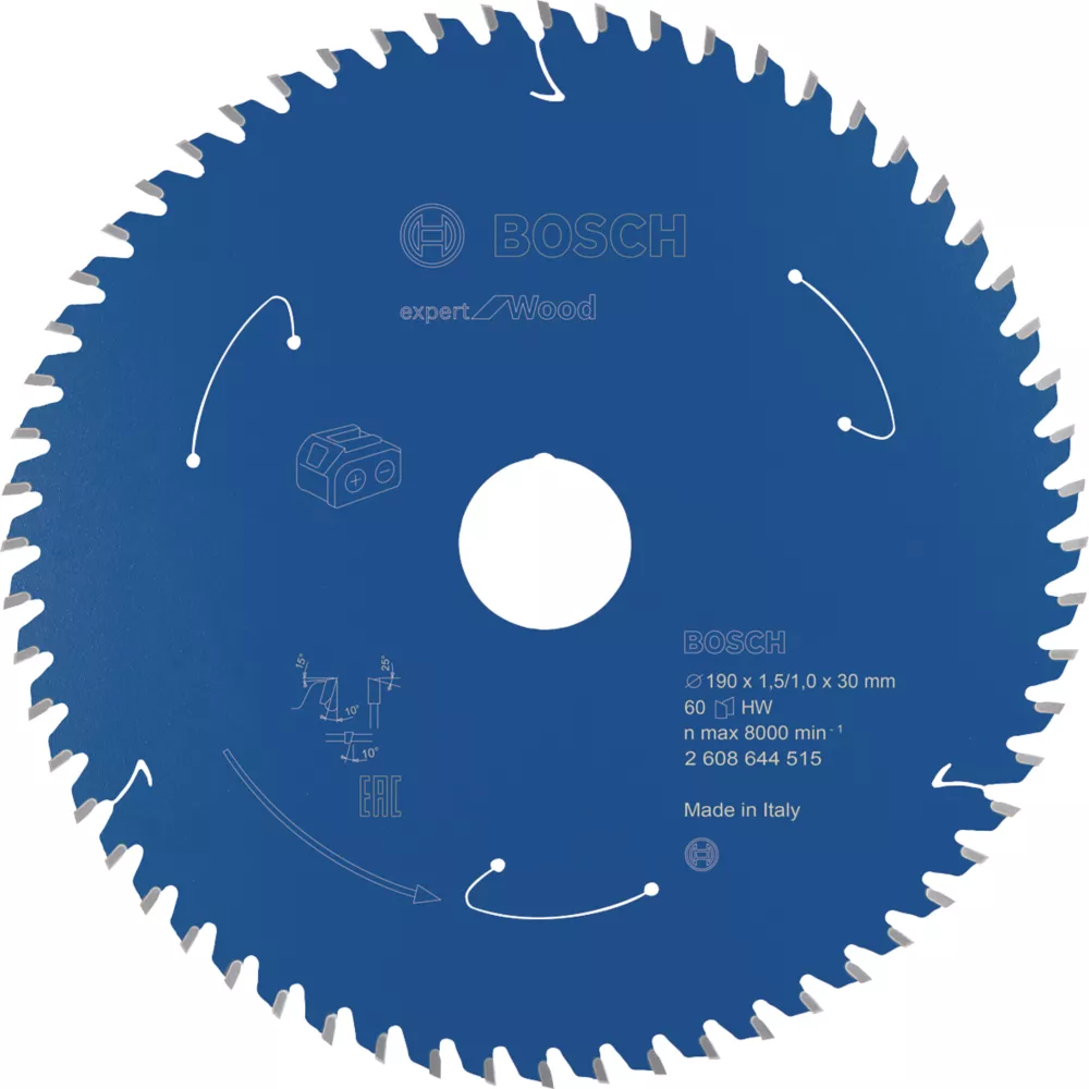 Bosch Expert Wood Circular Saw Blade 190 X 30mm 60T 1 Bosch Expert Wood Circular Saw Blade 190 X 30mm 60T