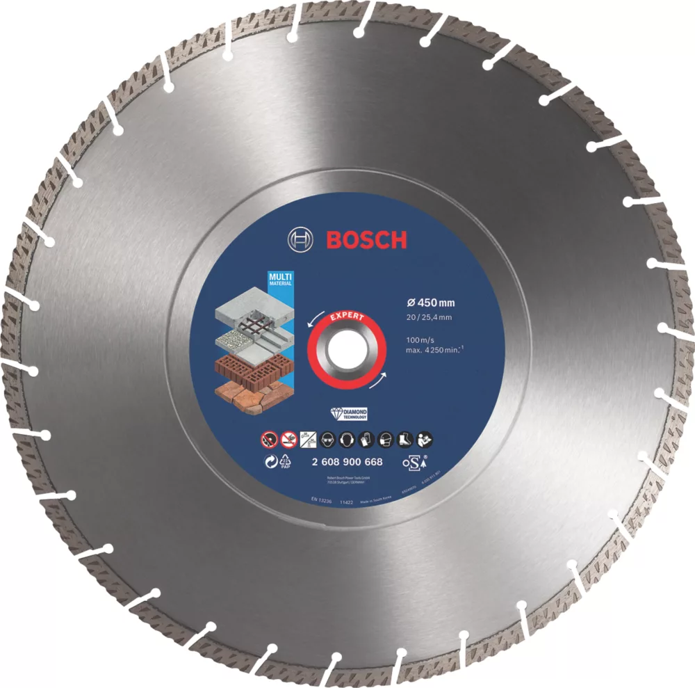 Bosch Expert Masonry Diamond Cutting Disc 450 X 25.4mm 1 Bosch Expert Masonry Diamond Cutting Disc 450 X 25.4mm