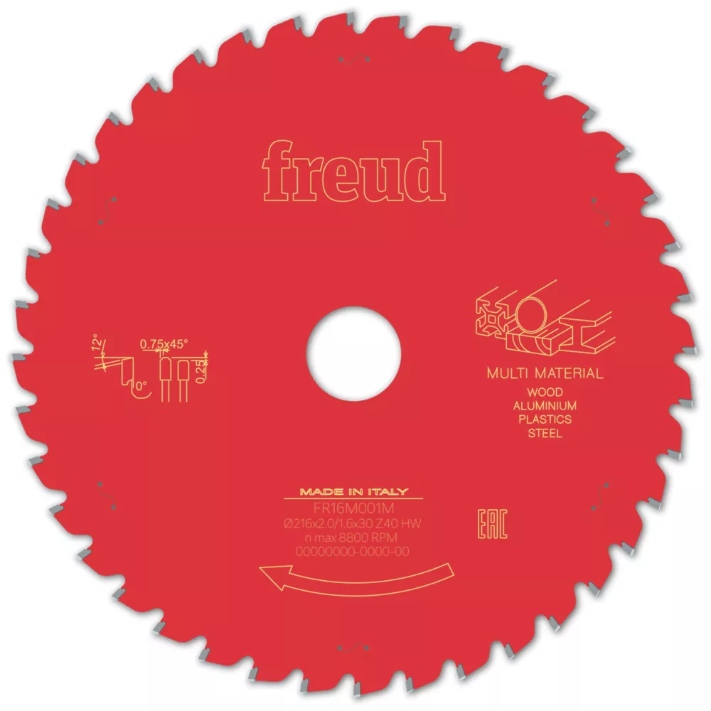 Freud F03FS09887 Multi-Material Circular Saw Blade 216 X 30mm 40T 1 Freud F03FS09887 Multi-Material Circular Saw Blade 216 X 30mm 40T