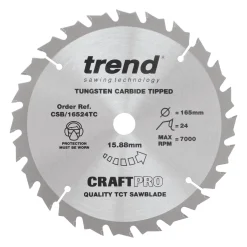 Trend CraftPo CSB/16548TC Wood Circular Saw Blade For Cordless Saws 165 X 15.88mm 48T