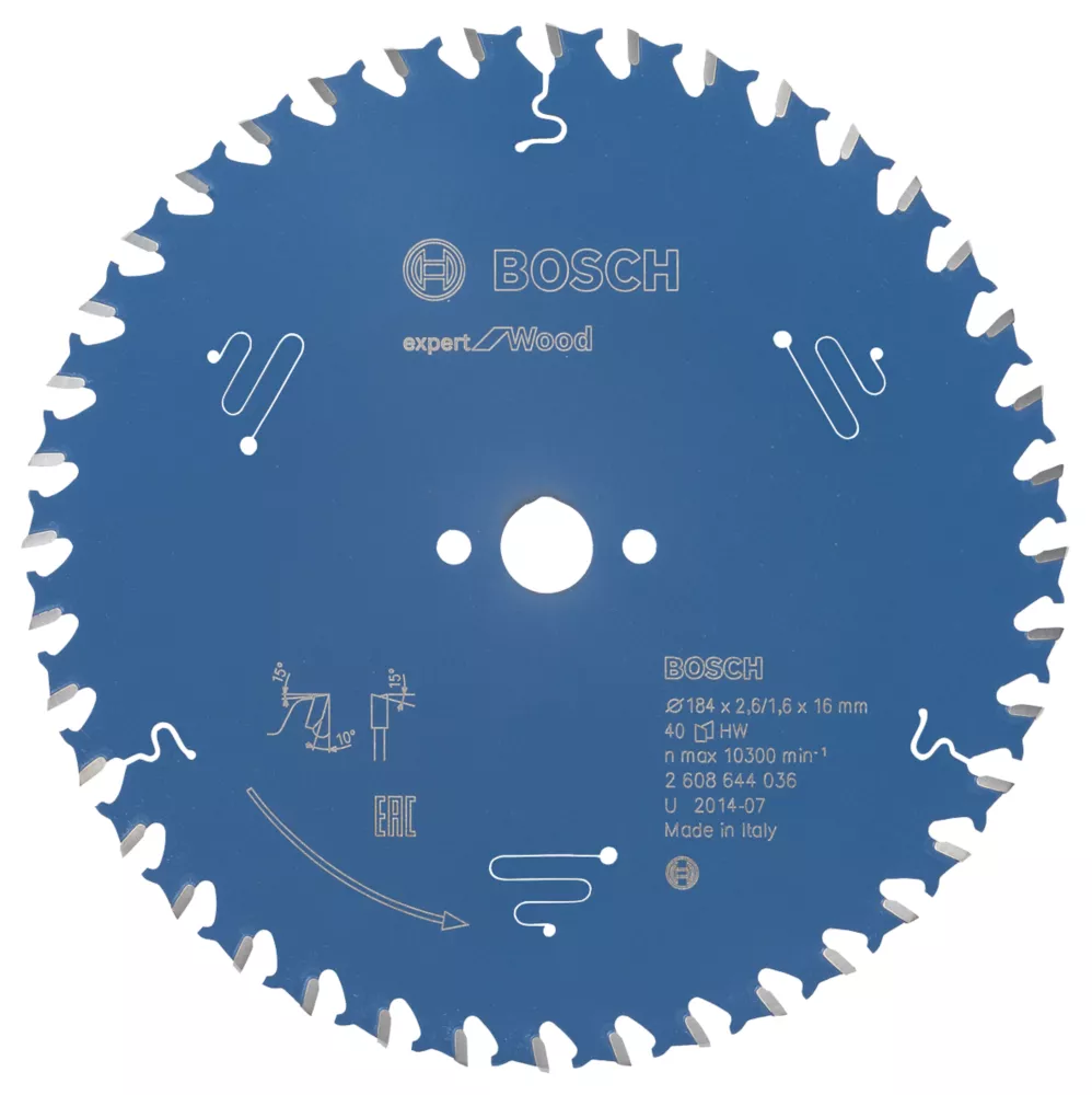 Bosch Expert Wood Circular Saw Blade 184 X 16mm 40T 1 Bosch Expert Wood Circular Saw Blade 184 X 16mm 40T
