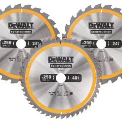 DeWalt Wood/Plastic Circular Saw Blade Set 250 X 30mm 24 / 48T 3 Pack
