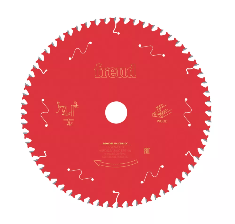 Freud Wood Table Saw Blade 260 X 30mm 60T 1 Freud Wood Table Saw Blade 260 X 30mm 60T