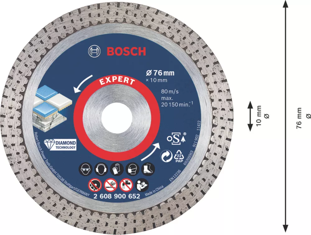 Bosch Expert Masonry Diamond Cutting Disc 76 X 10mm 6 Bosch Expert Masonry Diamond Cutting Disc 76 X 10mm - Image 6