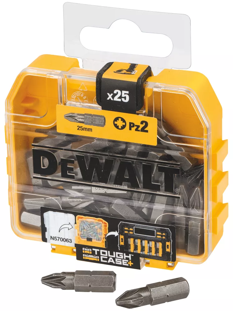 DeWalt 6.35mm Hex Shank PZ2 PZ Screwdriver Bit Box 25 Pack 1 DeWalt 6.35mm Hex Shank PZ2 PZ Screwdriver Bit Box 25 Pack
