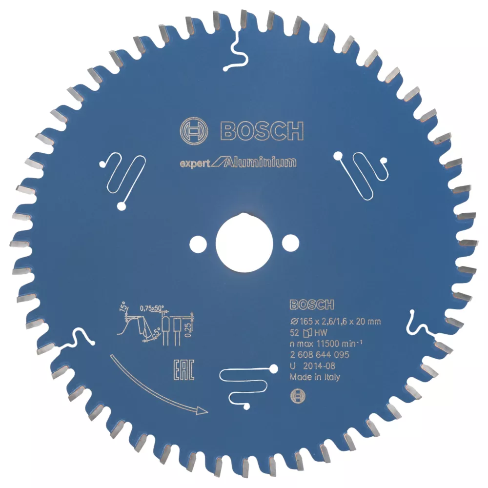 Bosch Expert Aluminium Circular Saw Blade 165 X 20mm 52T 1 Bosch Expert Aluminium Circular Saw Blade 165 X 20mm 52T