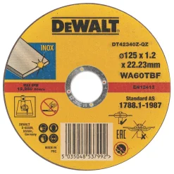 DeWalt DT42340TZ-QZ Stainless Steel Cutting Disc 5" (125mm) X 1.2 X 22.23mm 10 Pack