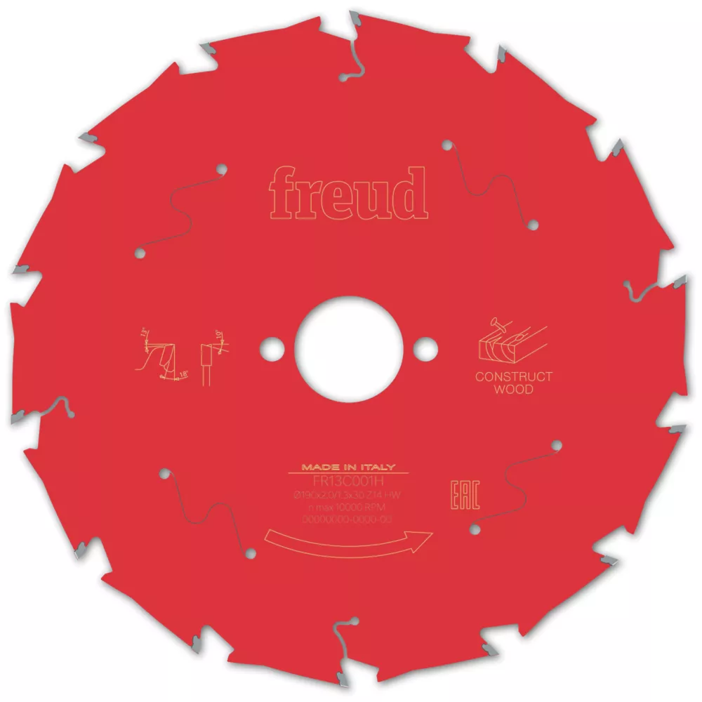 Freud F03FS09792 Wood/Nails Circular Saw Blade 190 X 30mm 14T 1 Freud F03FS09792 Wood/Nails Circular Saw Blade 190 X 30mm 14T