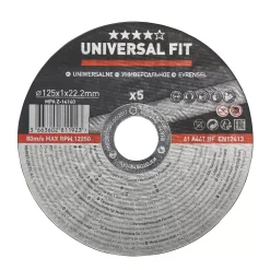 Essentials Stainless Steel Metal Cutting Disc 5" (125mm) X 1 X 22.2mm 5 Pack