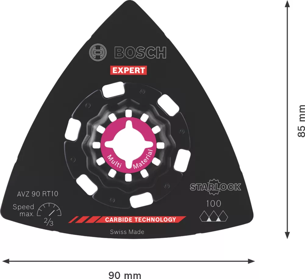 Bosch Expert AVZ 90 RT10 100 Carbide RIFF-Grit Hardwood & Softwood Sanding Plate 90mm 6 Bosch Expert AVZ 90 RT10 100 Carbide RIFF-Grit Hardwood & Softwood Sanding Plate 90mm - Image 6