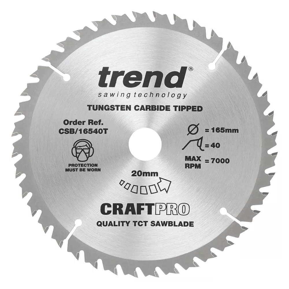 Trend CraftPro Wood Circular Saw Blades 165 X 20mm 24 / 40T 3 Pack 2 Trend CraftPro Wood Circular Saw Blades 165 X 20mm 24 / 40T 3 Pack - Image 2