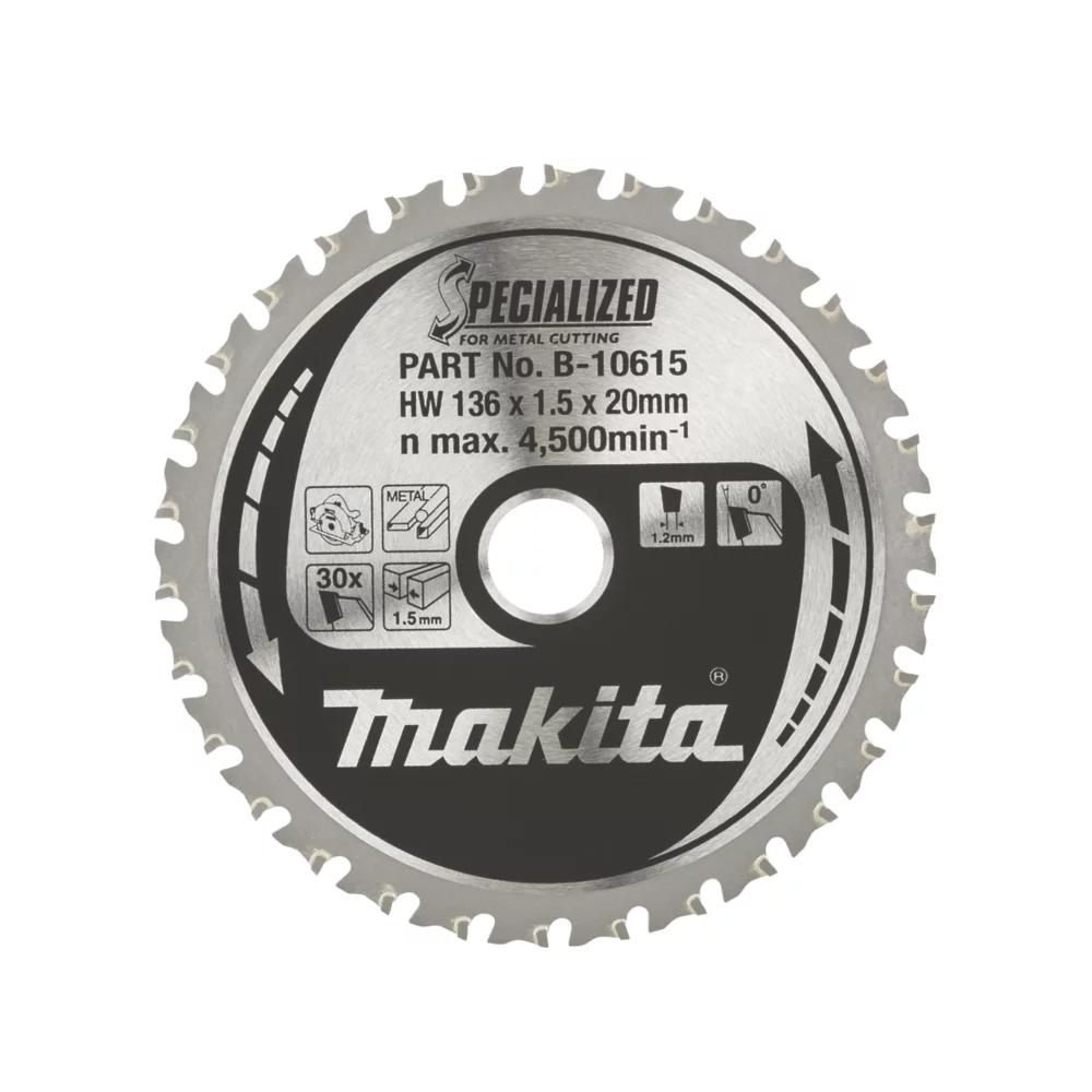 Makita Metal TCT Circular Saw Blade 136 X 20mm 30T 1 Makita Metal TCT Circular Saw Blade 136 X 20mm 30T