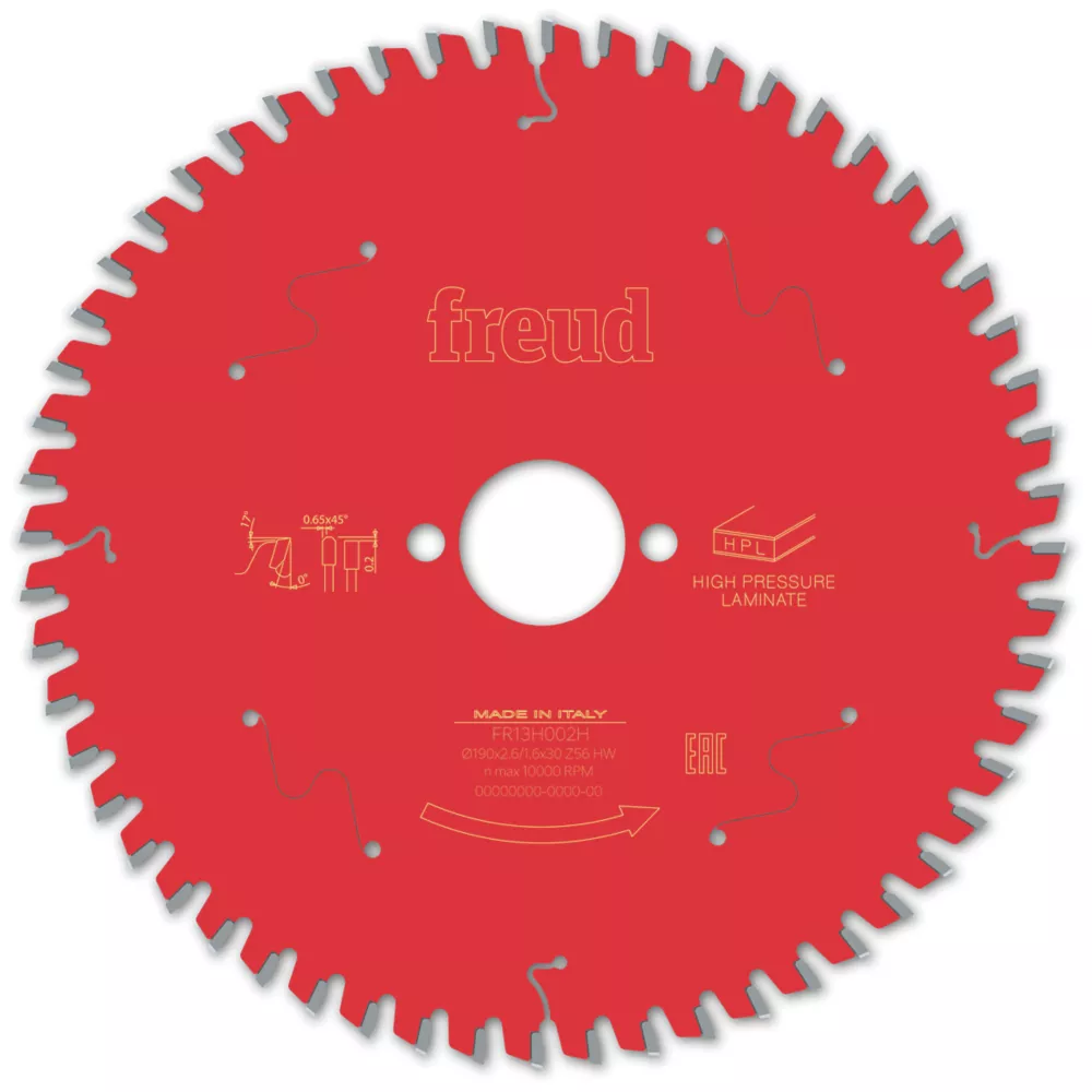 Freud F03FS09868 High Pressure Laminate Circular Saw Blade 190 X 30mm 56T 1 Freud F03FS09868 High Pressure Laminate Circular Saw Blade 190 X 30mm 56T