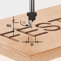 Festool HW S8 D11/60 8mm Shank V-Groove Script Router Cutter 11 X 9.5mm -Cheap Cutting & Blades Store 502XH A4