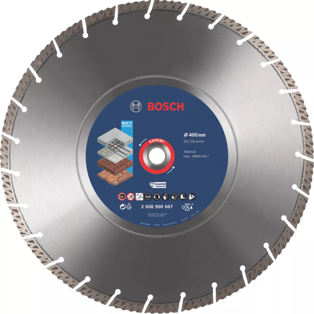 Bosch Expert Masonry Diamond Cutting Disc 400 X 20/25.4mm 1 Bosch Expert Masonry Diamond Cutting Disc 400 X 20/25.4mm
