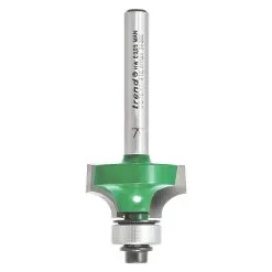 Trend C076X1/4TC 1/4" Shank Double-Flute Rounding-Over Bearing-Guided Router Cutter 25.4 X 12.7mm