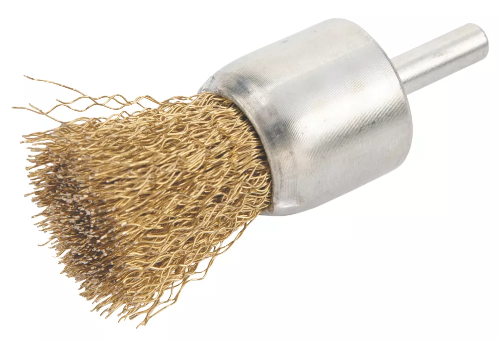 Essentials Straight Shank Crimped Wire Pencil Brush 25mm 1 Essentials Straight Shank Crimped Wire Pencil Brush 25mm