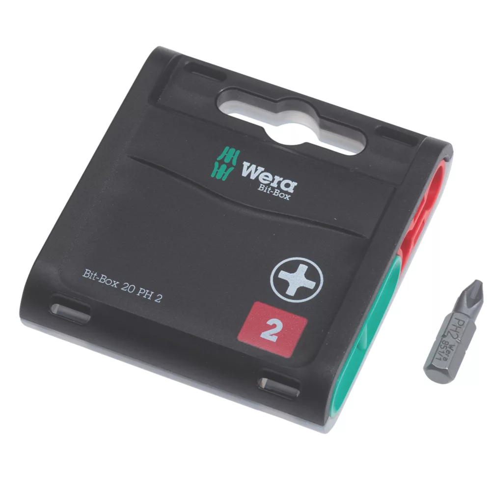 Wera BiTorsion 1/4" Hex Shank PH2 Tough Bits 20 Pack 1 Wera BiTorsion 1/4" Hex Shank PH2 Tough Bits 20 Pack