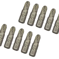 Essentials 1/4" Hex Shank PZ3 Screwdriver Bits 10 Pack