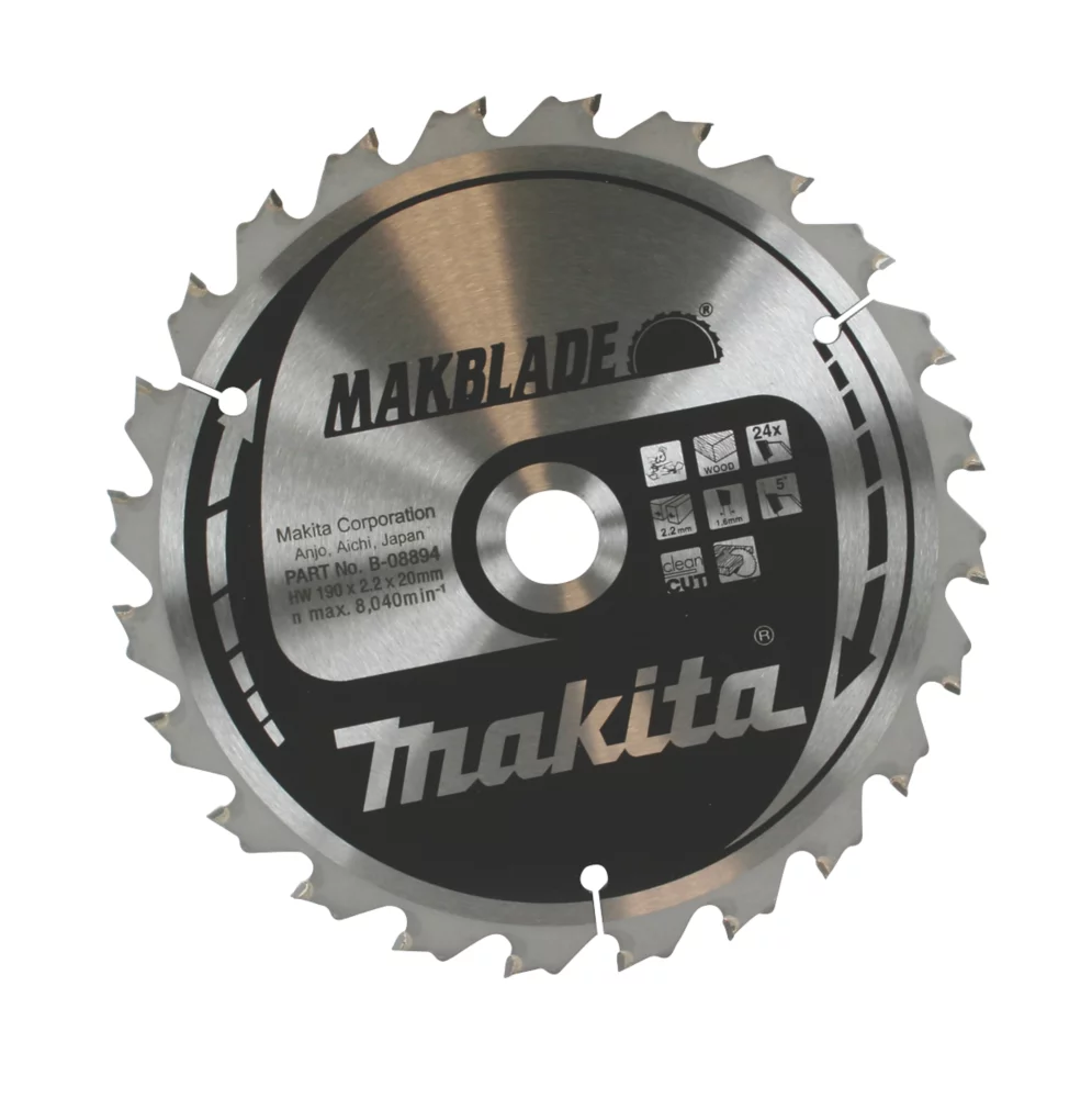 Makita Wood TCT Mitre Saw Blade 190 X 20mm 24T 1 Makita Wood TCT Mitre Saw Blade 190 X 20mm 24T