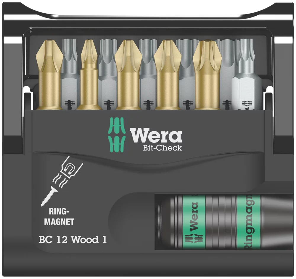 Wera Bit-Check 1/4" Hex Shank Mixed Wood Extra-Hard Torsion Screwdriver Bit Set 12 Pieces 4 Wera Bit-Check 1/4" Hex Shank Mixed Wood Extra-Hard Torsion Screwdriver Bit Set 12 Pieces - Image 4