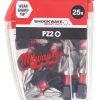 Milwaukee Shockwave 1/4" Straight Shank PZ2 Screwdriver Bits 25 Pack