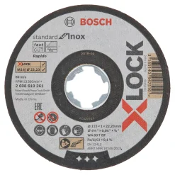 Bosch X-Lock Stainless Steel Cutting Disc 4 1/2" (115mm) X 1 X 22.23mm 10 Pack