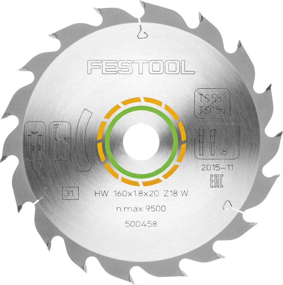 Festool Multi-Material TCT Circular Saw Blade 160 X 20mm 18T 1 Festool Multi-Material TCT Circular Saw Blade 160 X 20mm 18T