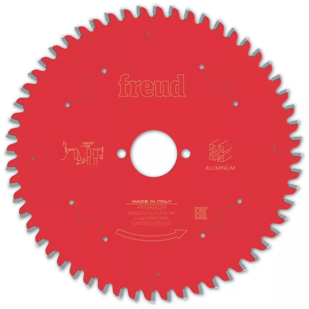 Freud F03FS09815 Aluminium/Plastic Circular Saw Blade 190 X 30mm 56T 1 Freud F03FS09815 Aluminium/Plastic Circular Saw Blade 190 X 30mm 56T