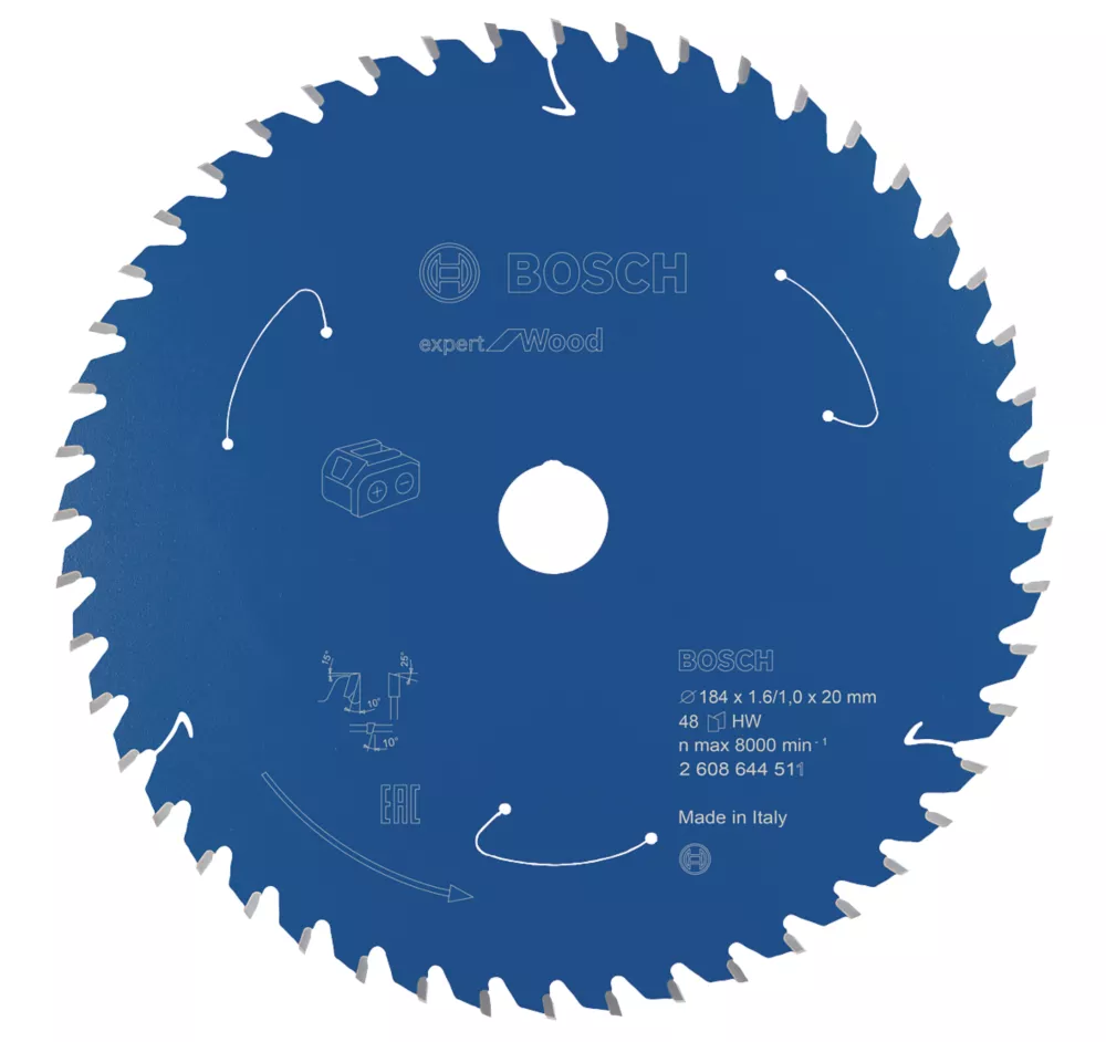 Bosch Expert Wood Circular Saw Blade 184 X 20mm 48T 1 Bosch Expert Wood Circular Saw Blade 184 X 20mm 48T
