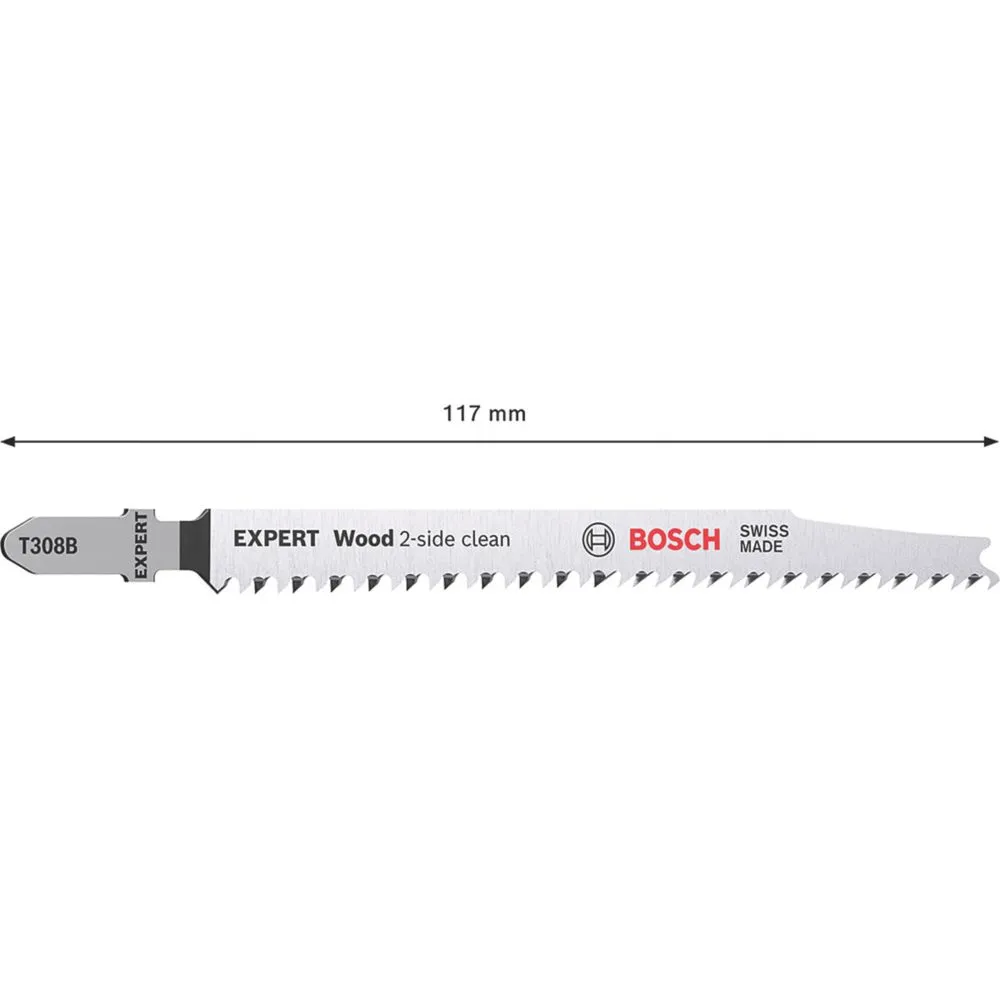 Bosch Expert T 308 B Wood 2-Side Jigsaw Blades 117mm 3 Pack 8 Bosch Expert T 308 B Wood 2-Side Jigsaw Blades 117mm 3 Pack - Image 8