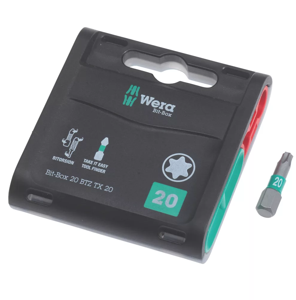 Wera BiTorsion 1/4" Hex Shank TX20 Extra-Tough Bits 20 Pack 1 Wera BiTorsion 1/4" Hex Shank TX20 Extra-Tough Bits 20 Pack