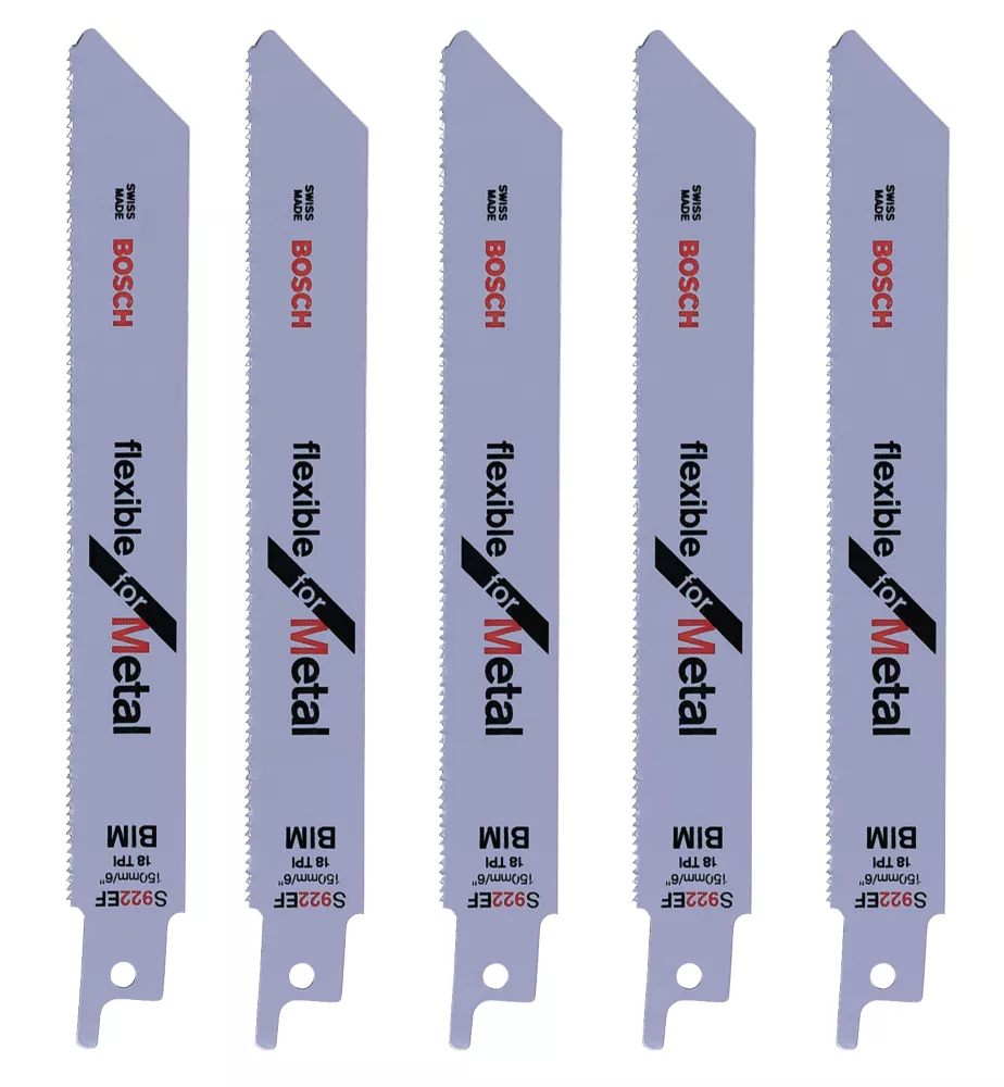Bosch S922EF Metal Reciprocating Saw Blades 150mm 5 Pack 1 Bosch S922EF Metal Reciprocating Saw Blades 150mm 5 Pack