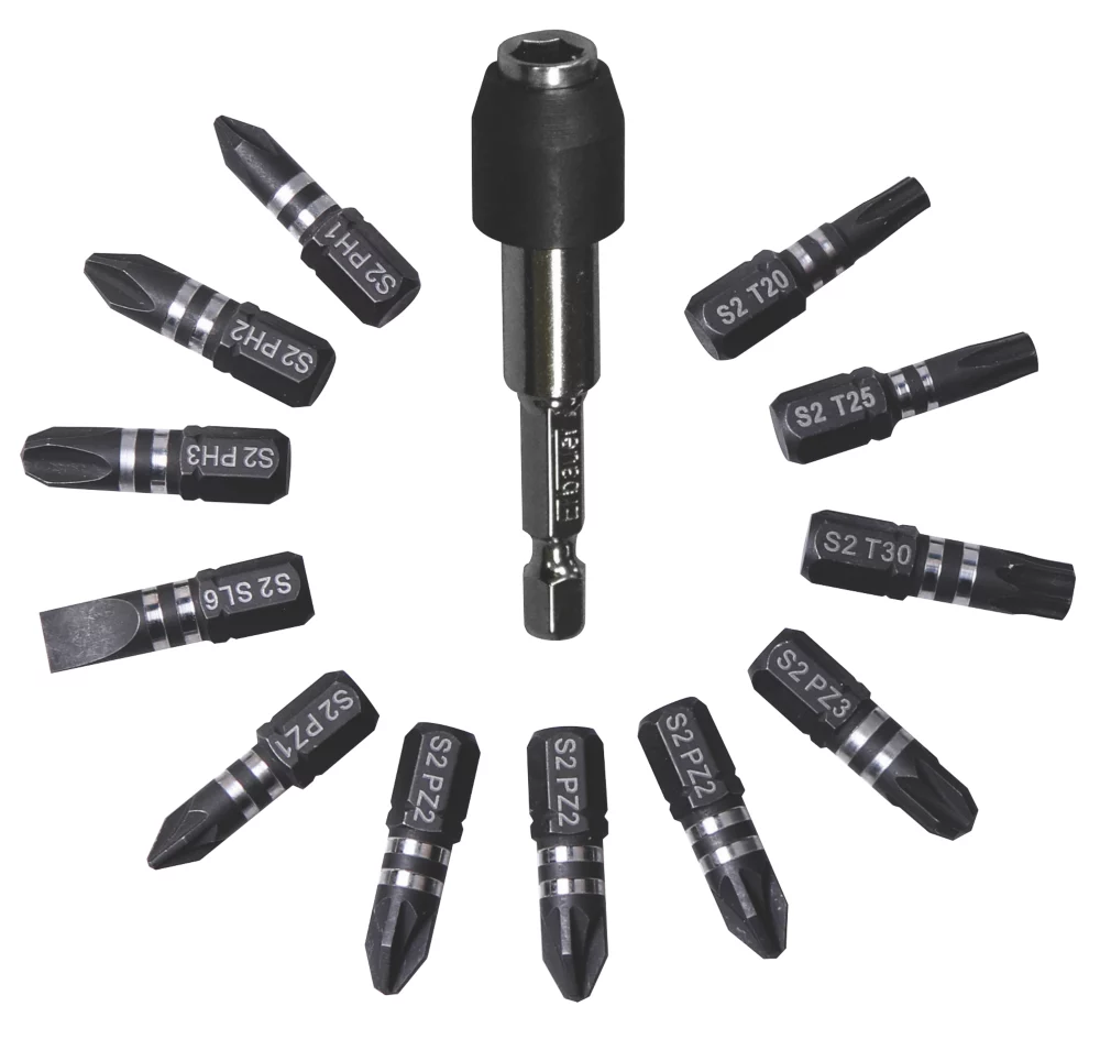 Erbauer 1/4" Hex Shank Mixed Screwdriver Bit Set 13 Pieces 1 Erbauer 1/4" Hex Shank Mixed Screwdriver Bit Set 13 Pieces