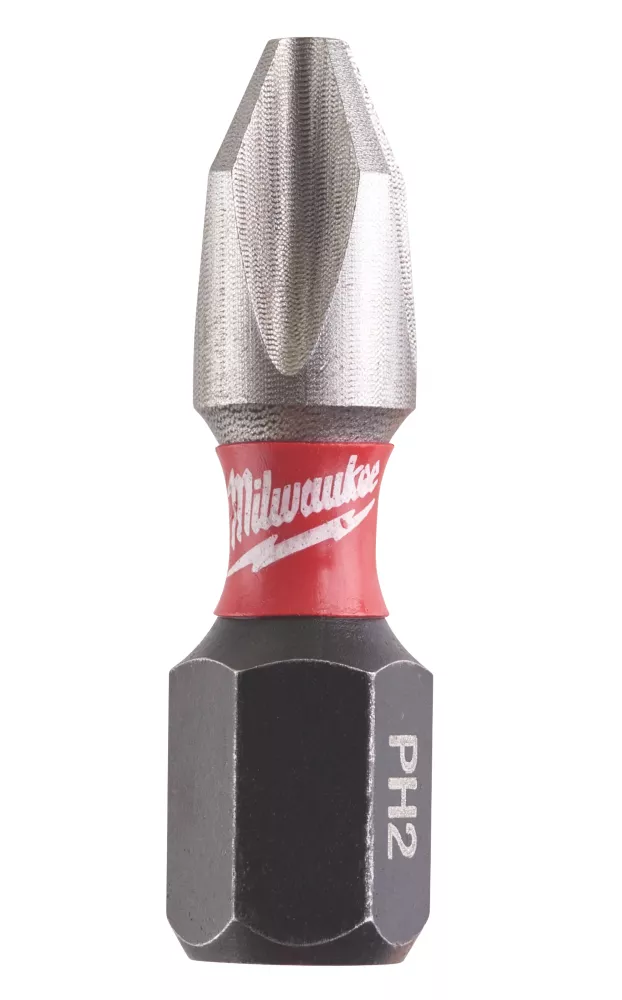 Milwaukee Shockwave 1/4" Straight Shank PH2 Screwdriver Bits 25 Pack 2 Milwaukee Shockwave 1/4" Straight Shank PH2 Screwdriver Bits 25 Pack - Image 2