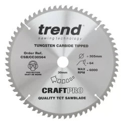 Trend CraftPo CSB/CC30564 Wood Crosscut Circular Saw Blade 305 X 30mm 64T