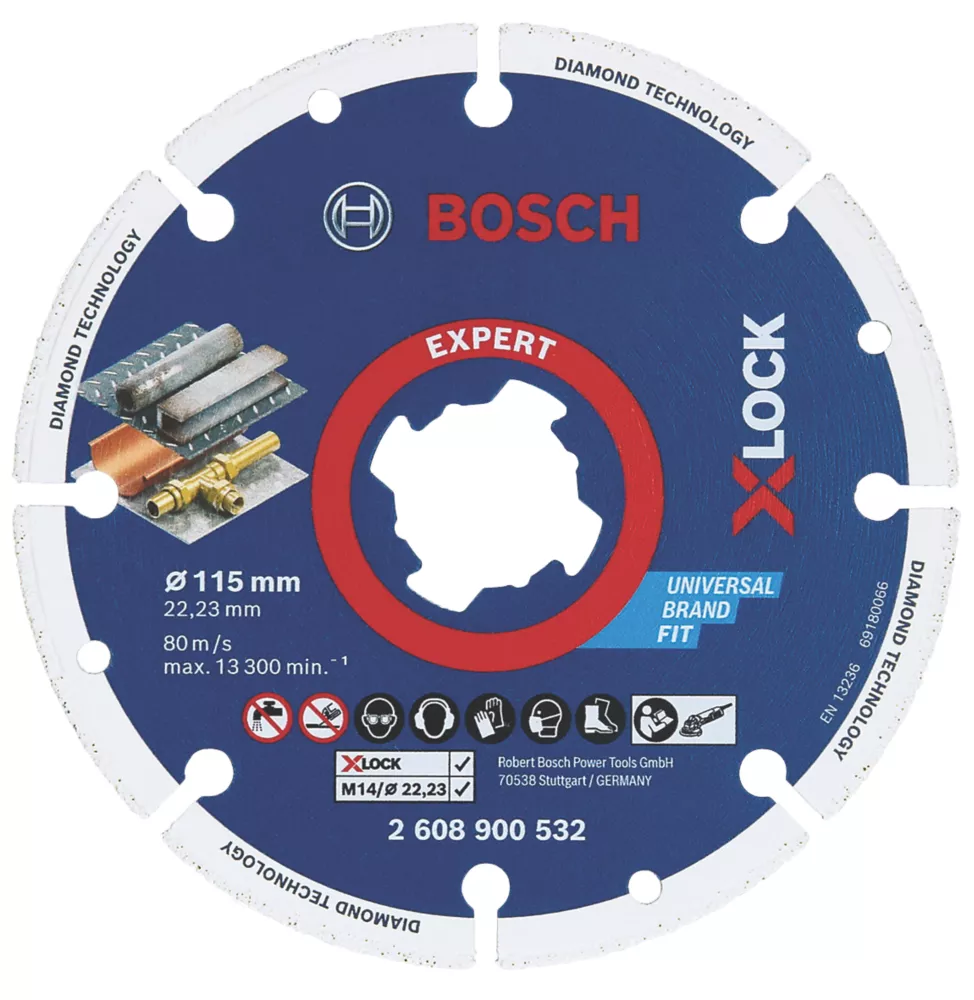 Bosch Expert X-Lock Metal Segmented Diamond Wheel 115mm 1 Bosch Expert X-Lock Metal Segmented Diamond Wheel 115mm